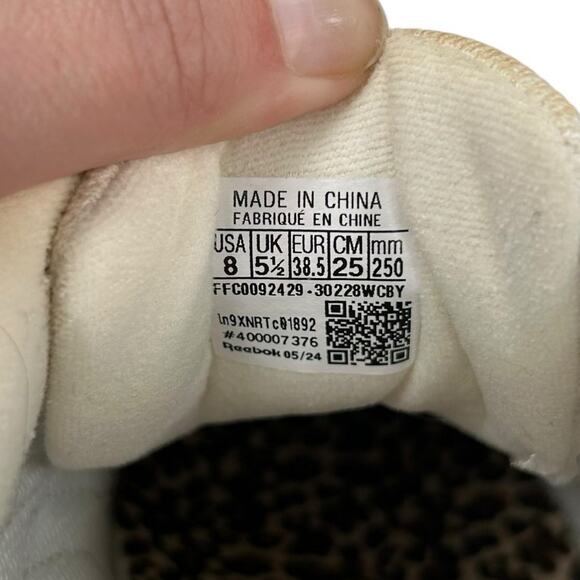 Reebok White Leopard Print Club C Revenge Lace Up Sneakers Womens 8 AS IS - Picture 10 of 10